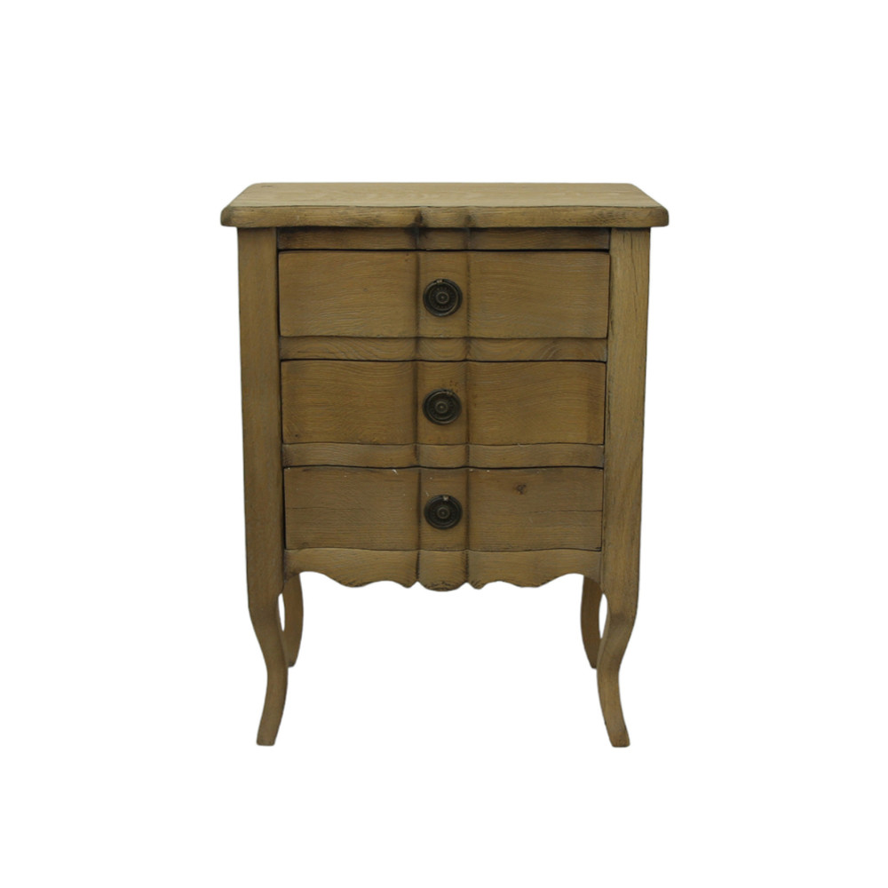 Quaint three drawer bedside table