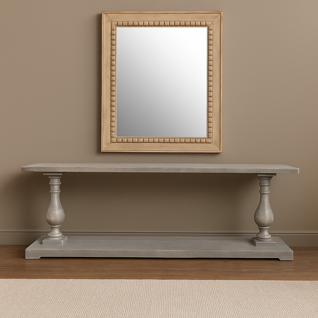 Grey Rustic Wooden Console Table