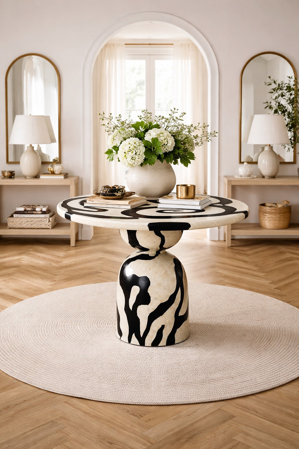 Ivory Obsidian Foyer Table