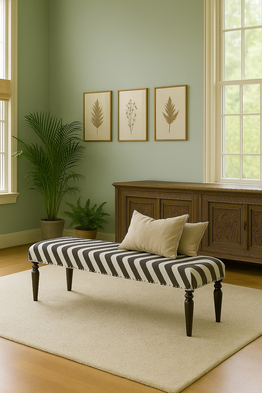 Brown Zebra handwoven Cocktail Ottoman