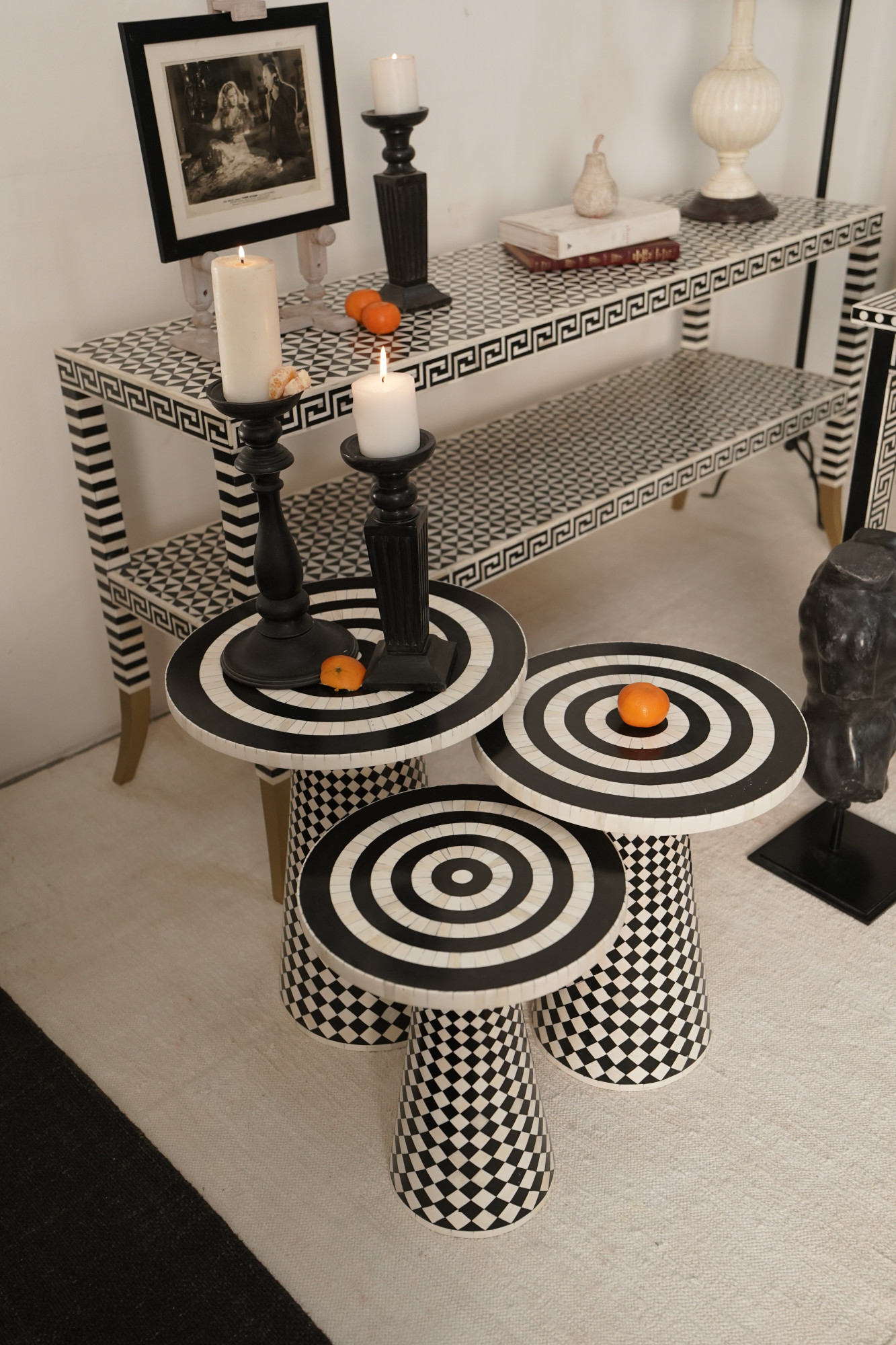 Optic Nesting Side Tables Living Mosaic- set of 3