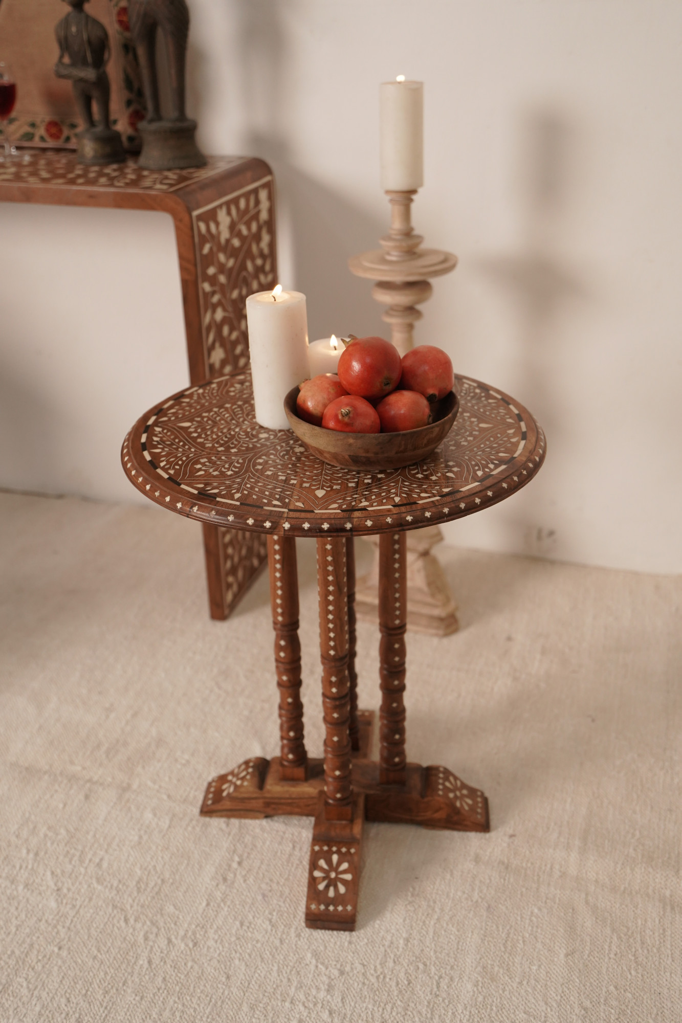 Nargis Round Inlay SideTable