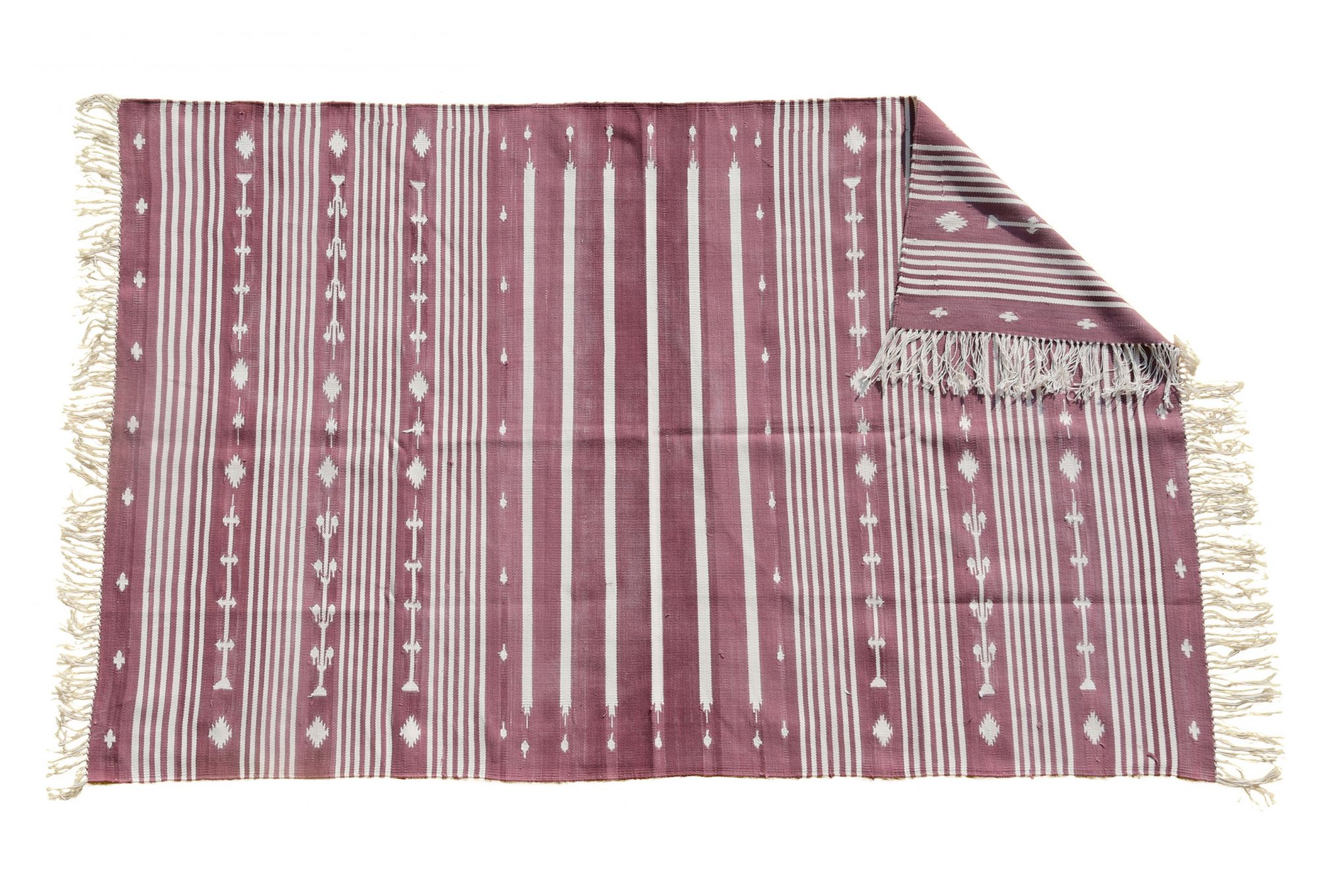 Mauve haveli stripe rug