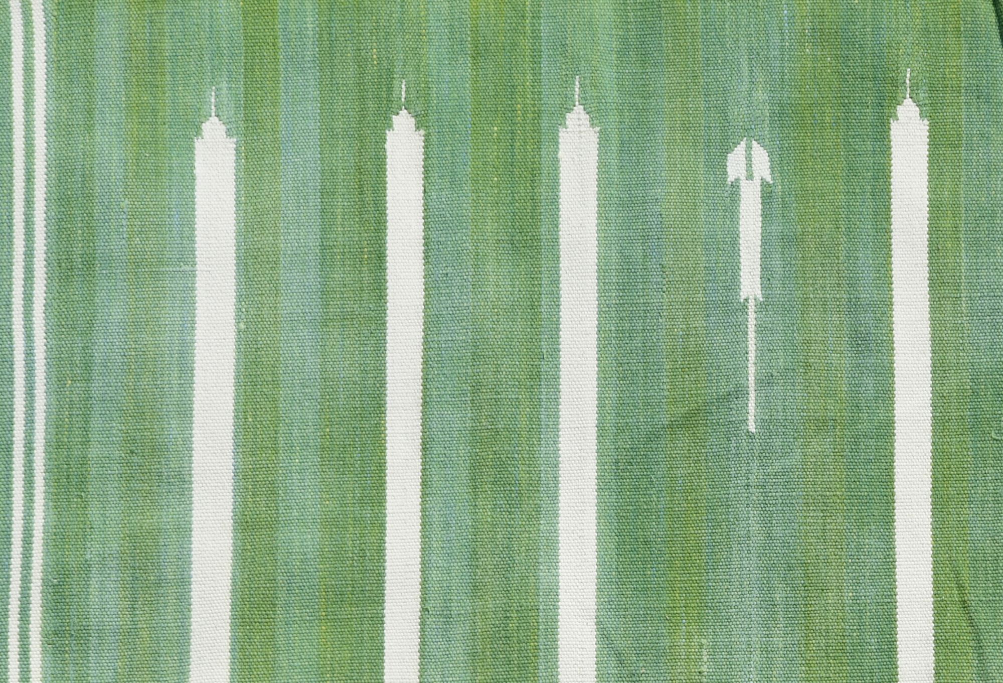 Green haveli stripe rug