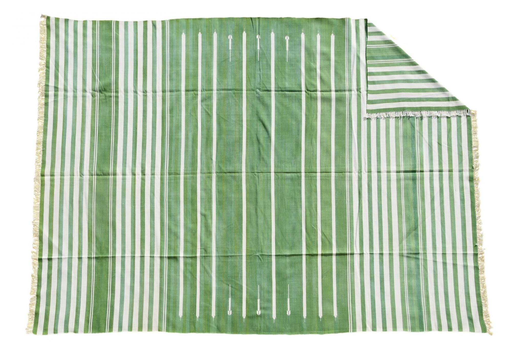 Green haveli stripe rug
