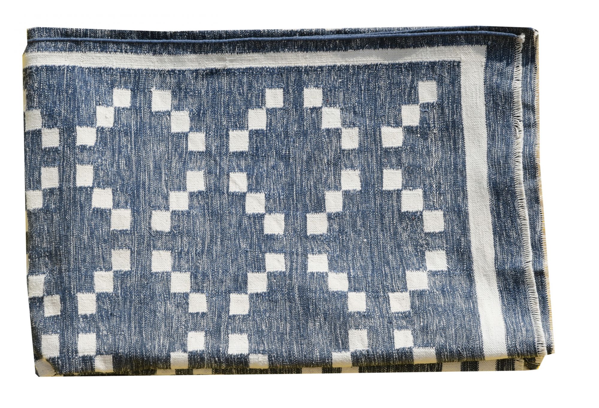 Geometric grey and white rug