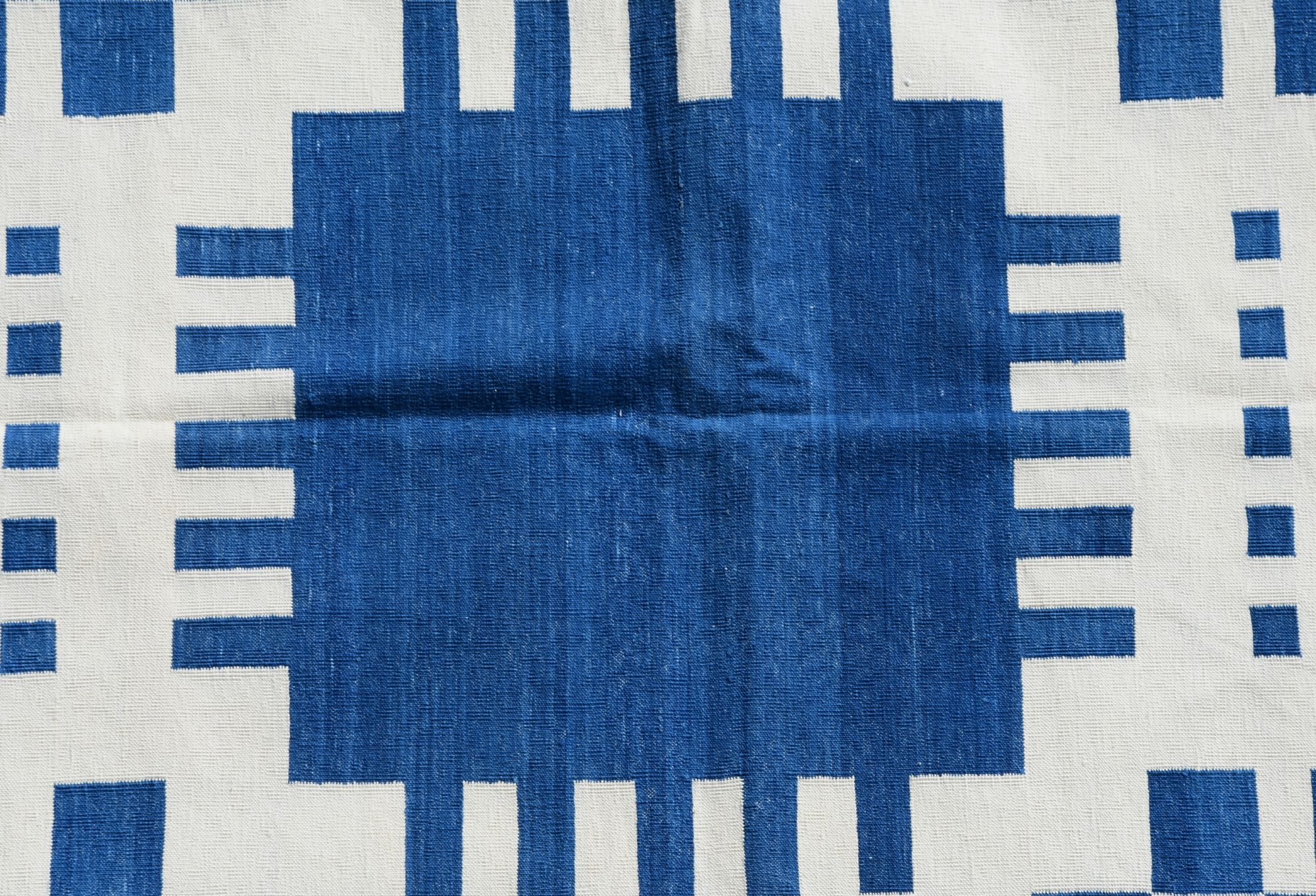 Khes blue and white rug