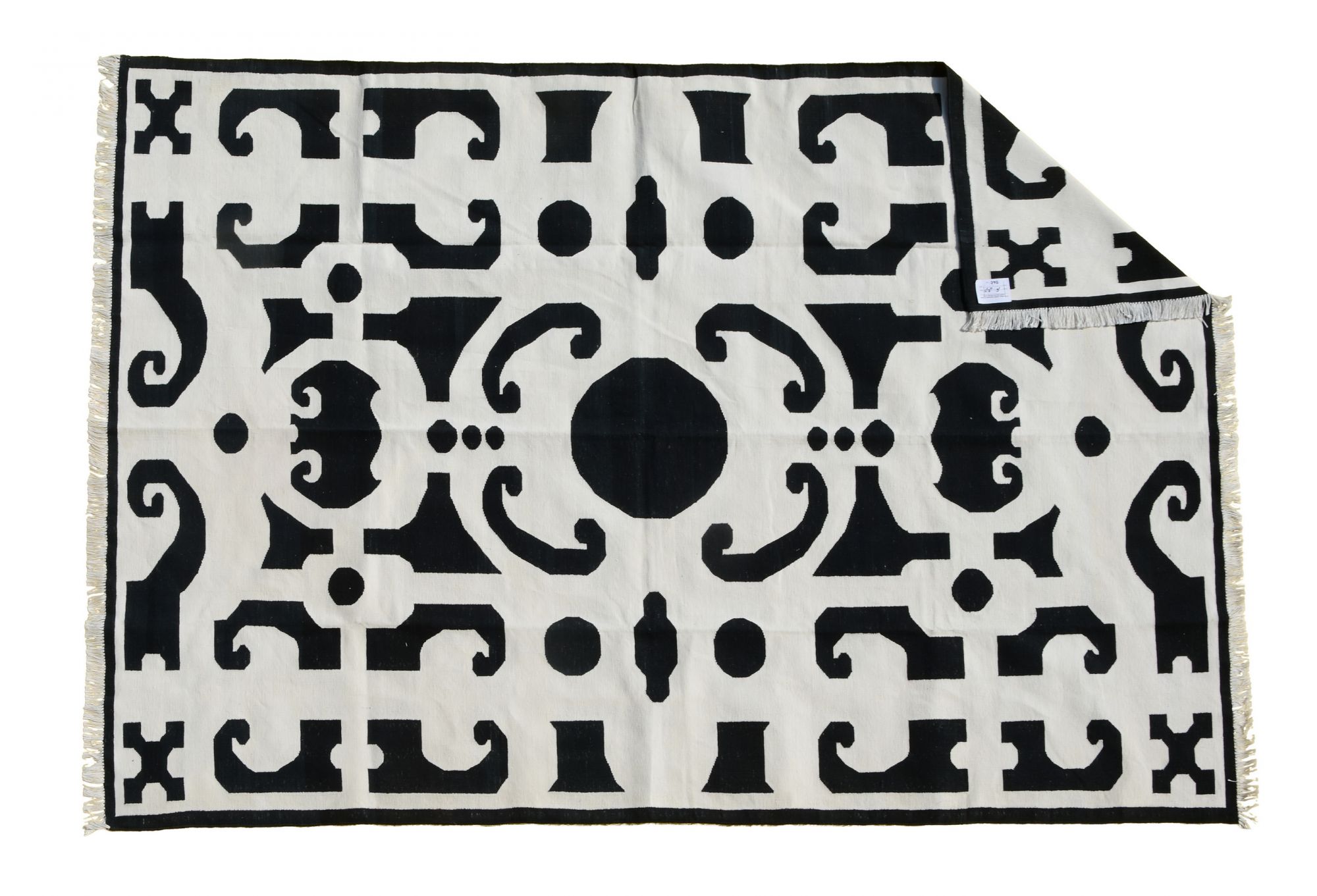 Ivory abstract  geometric rug