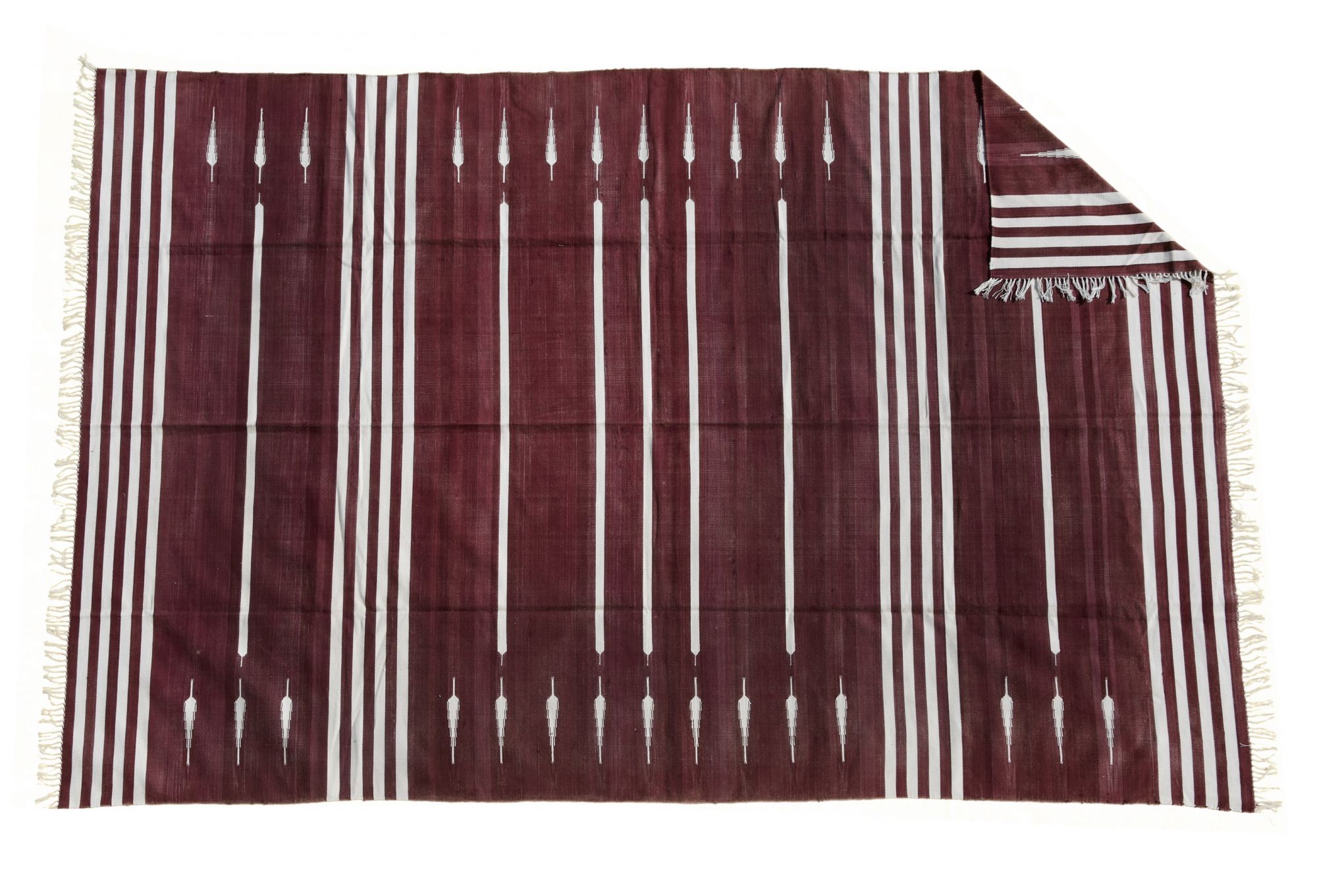 Wine haveli stripe rug