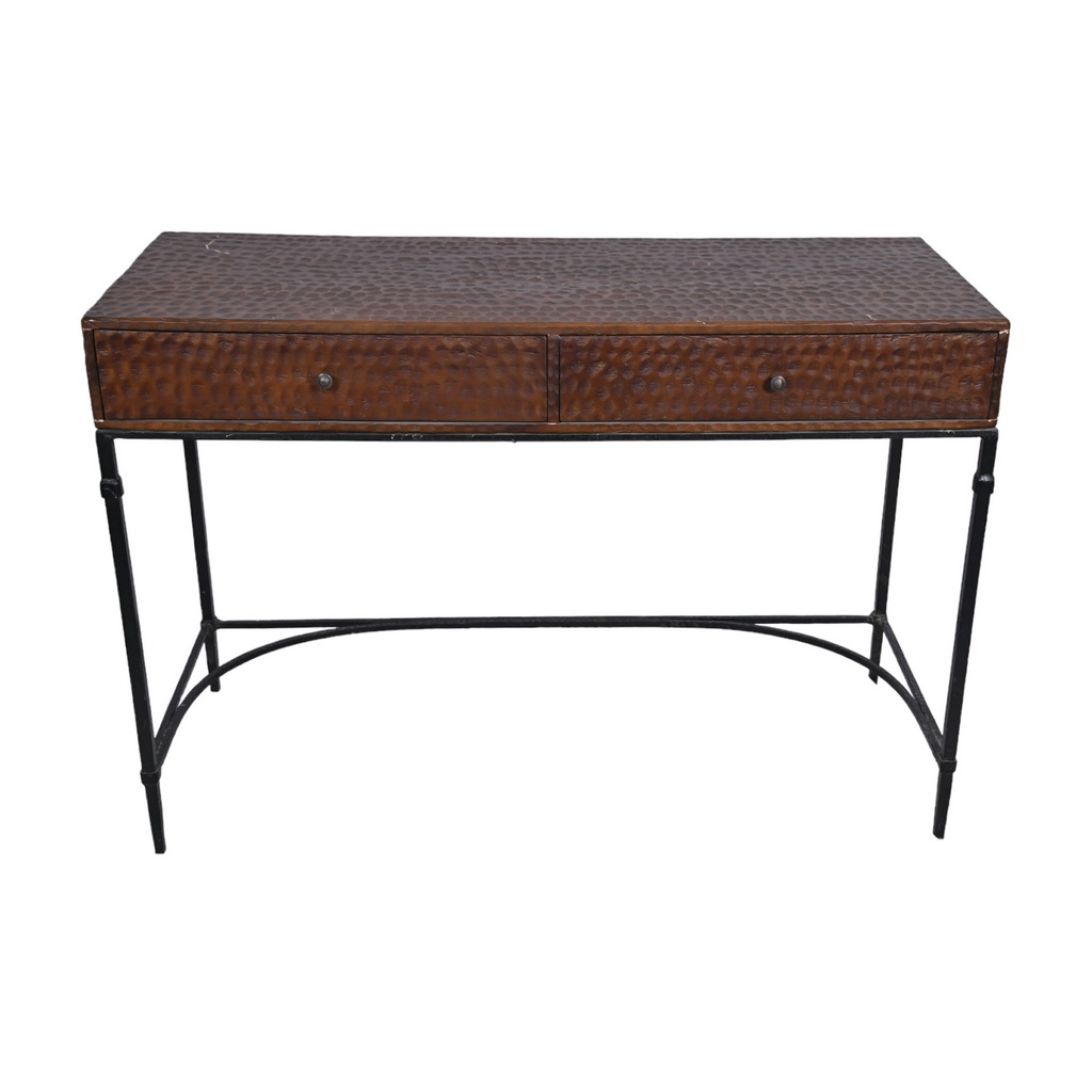 Brown Acacia Iron Desk