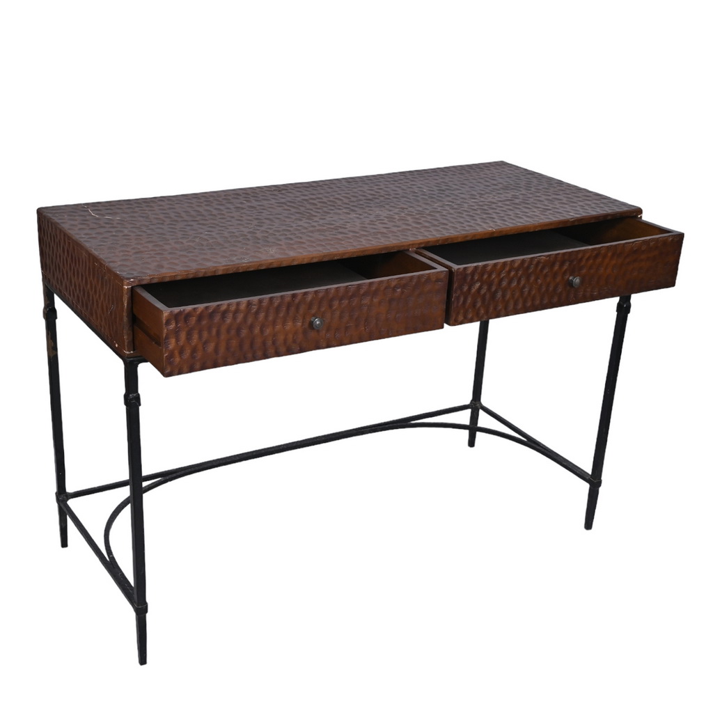 Brown Acacia Iron Desk