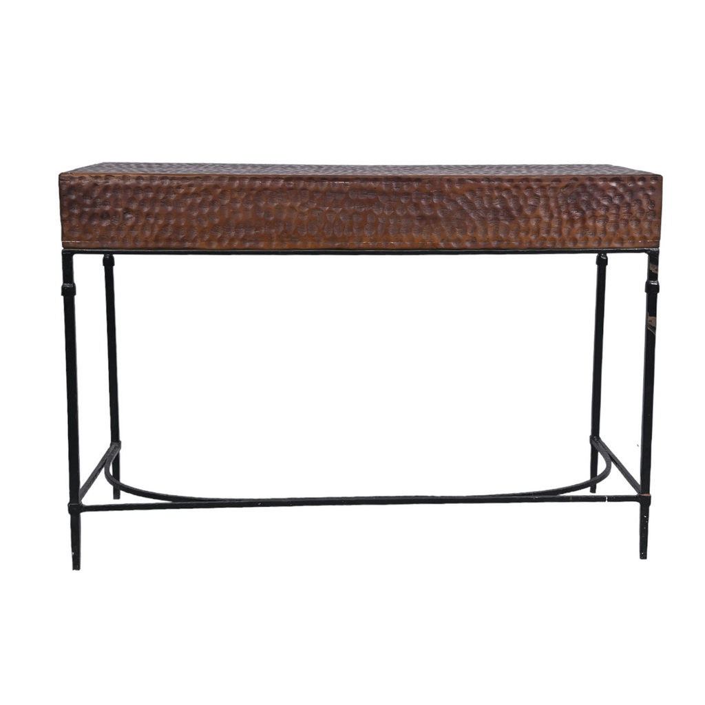 Brown Acacia Iron Desk