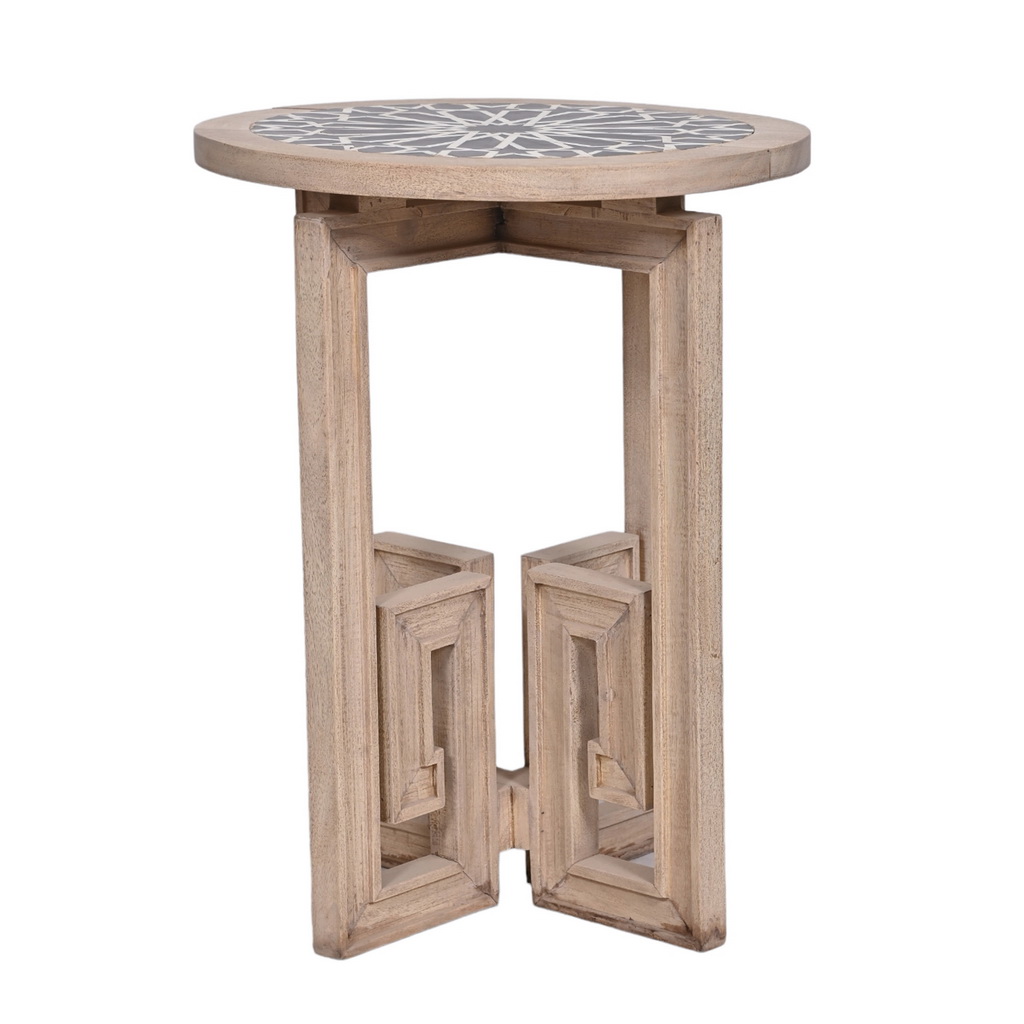 Small Flavian Side Table - wood Stone