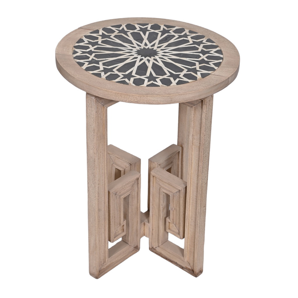 Small Flavian Side Table - wood Stone
