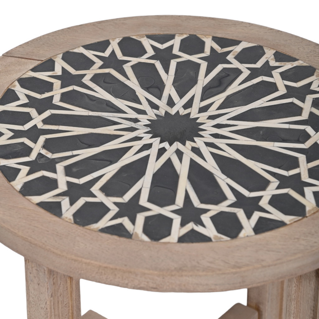 Small Flavian Side Table - wood Stone