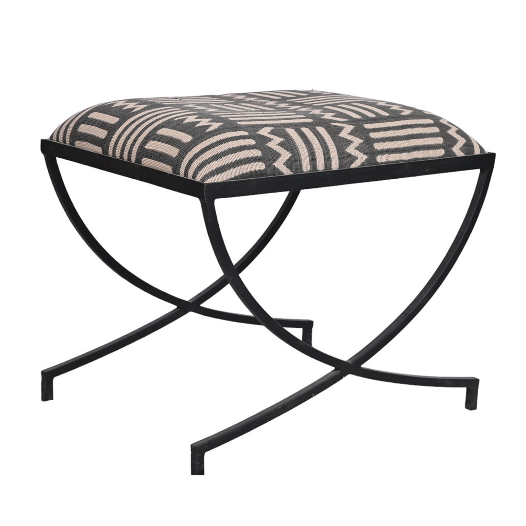Contemporary iron Frame Ottoman