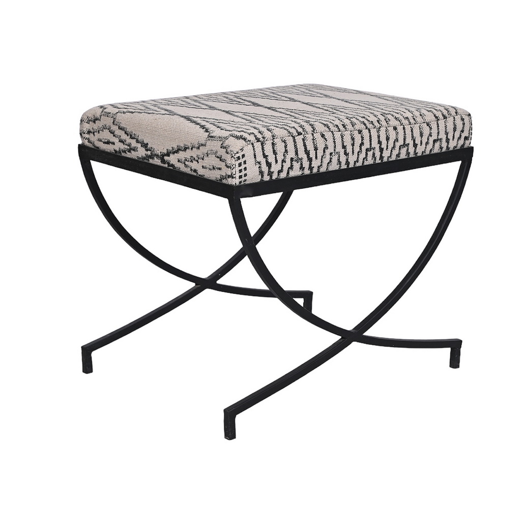 Contemporary iron Frame Ottoman