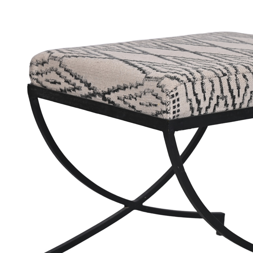 Contemporary iron Frame Ottoman