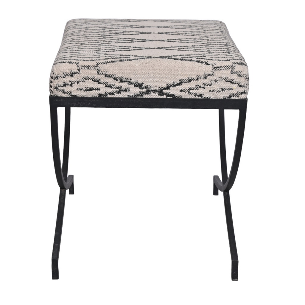 Contemporary iron Frame Ottoman