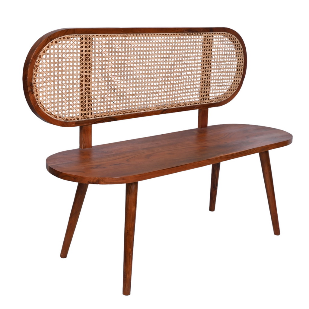 Two seater rattan bench