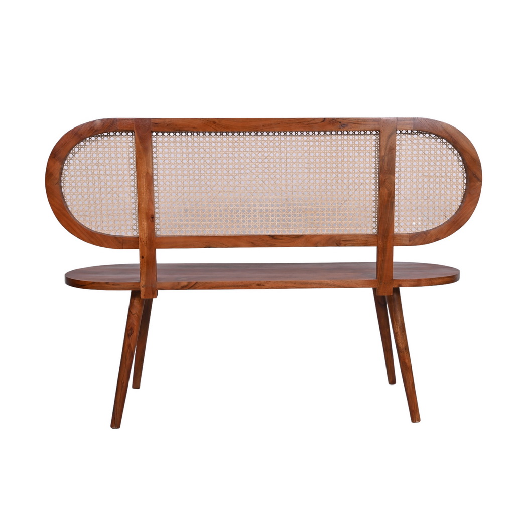 Two seater rattan bench
