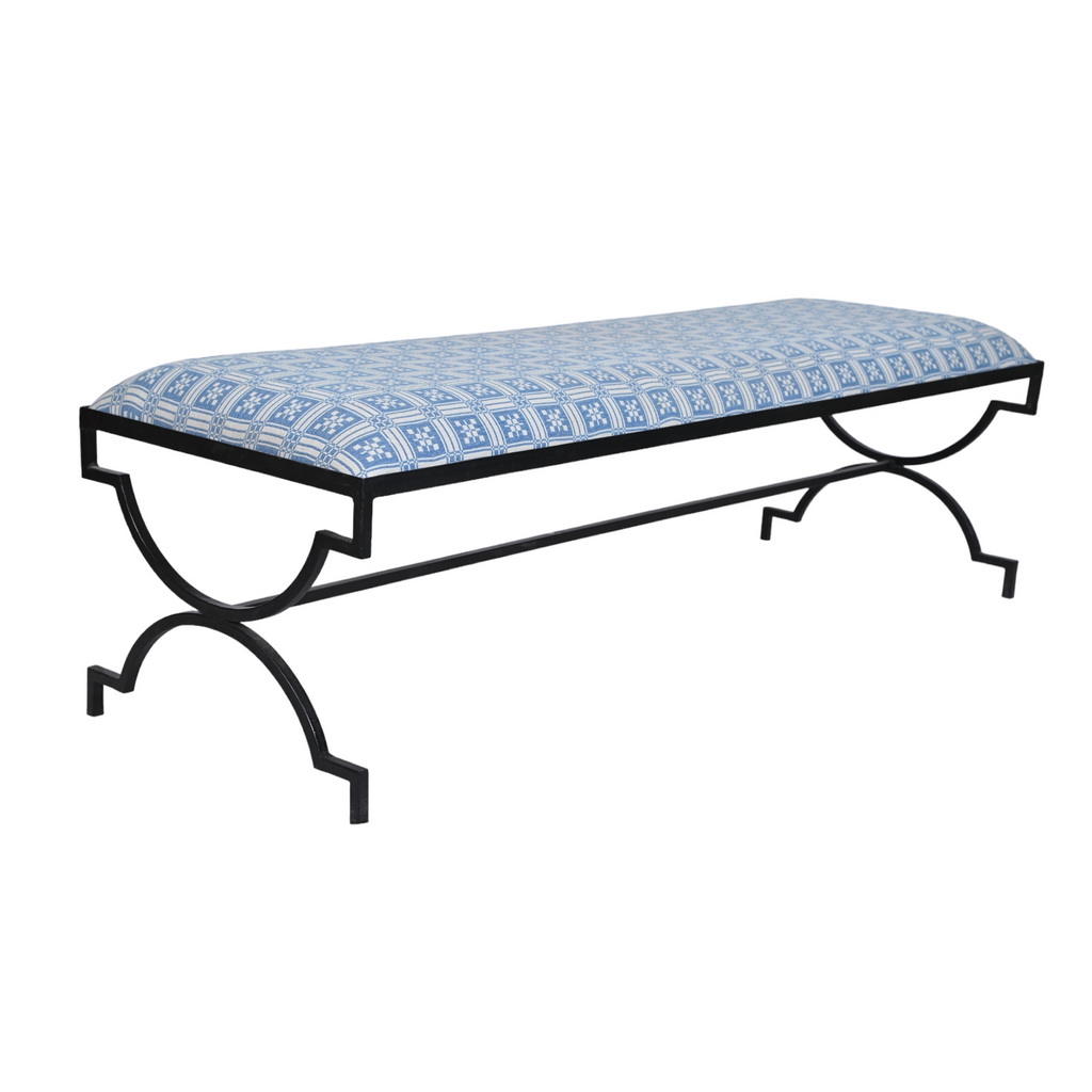 Black Iron Mid-Century bench