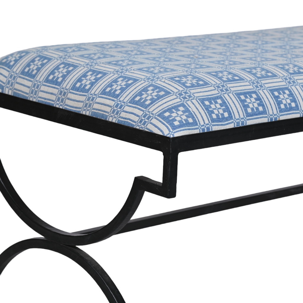 Black Iron Mid-Century bench