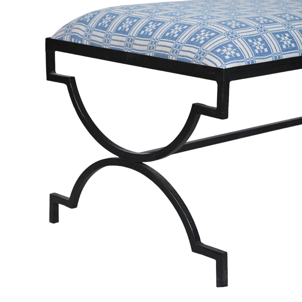 Black Iron Mid-Century bench