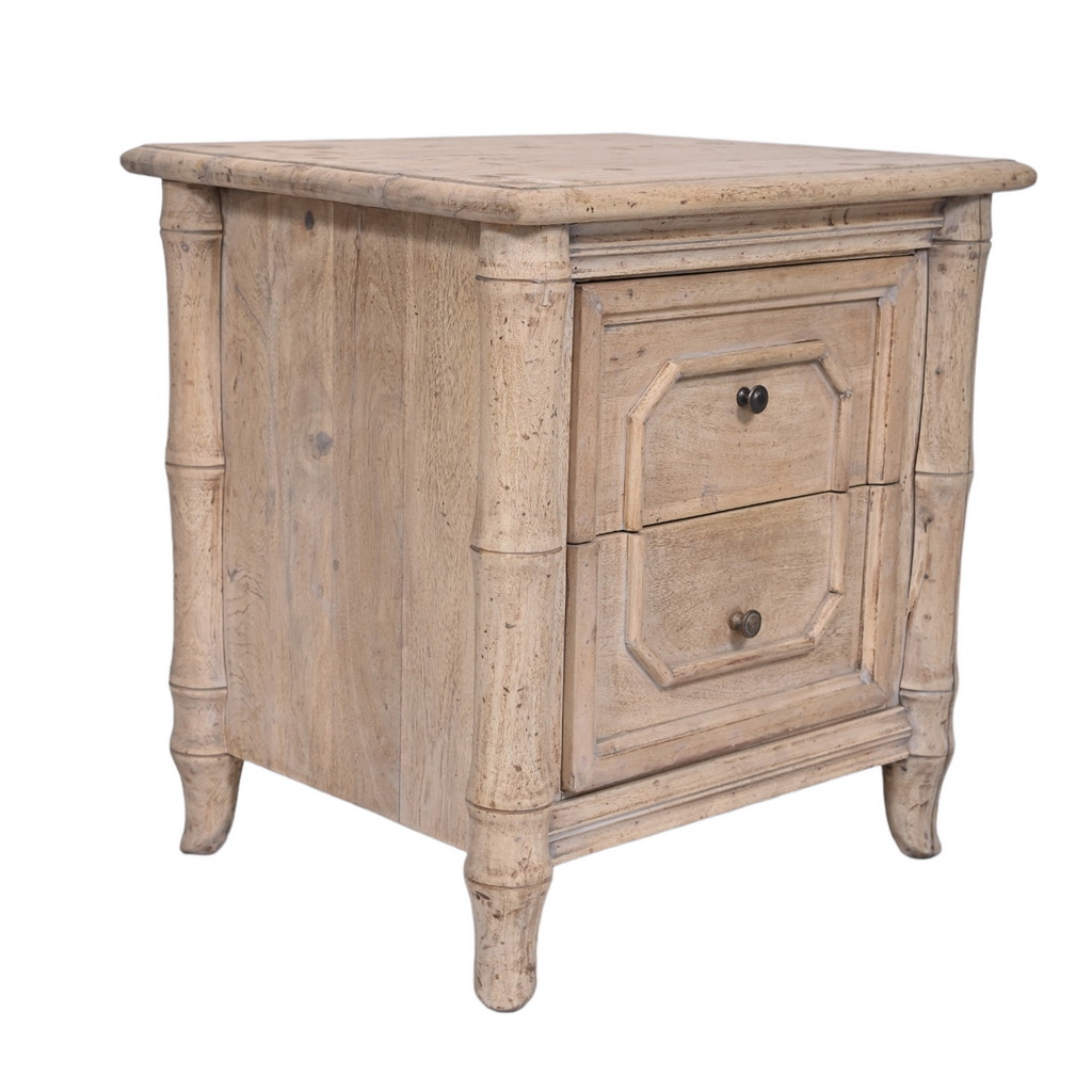 Faux bamboo boho side table