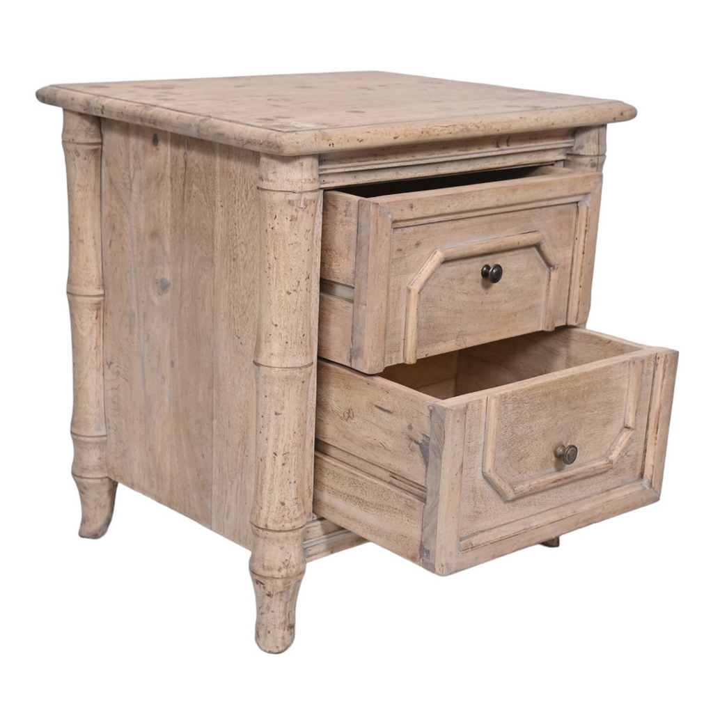 Faux bamboo boho side table