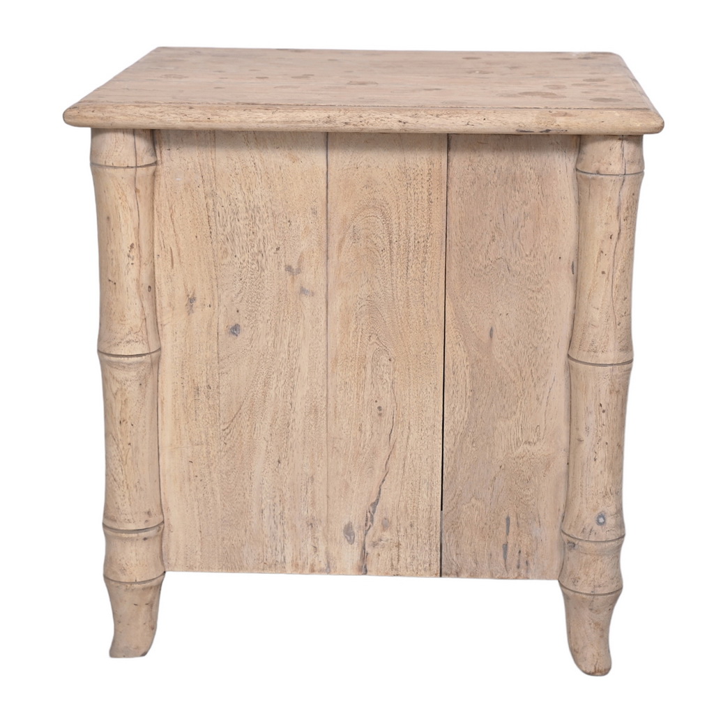 Faux bamboo boho side table
