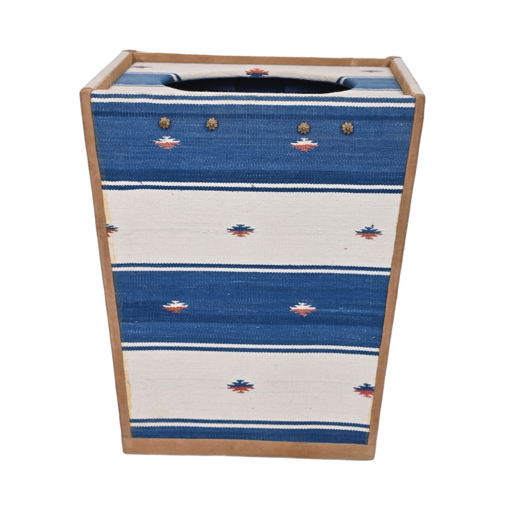 Dhurrie upholstered laundry bin
