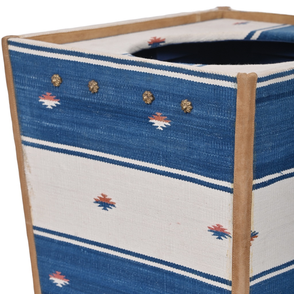 Dhurrie upholstered laundry bin