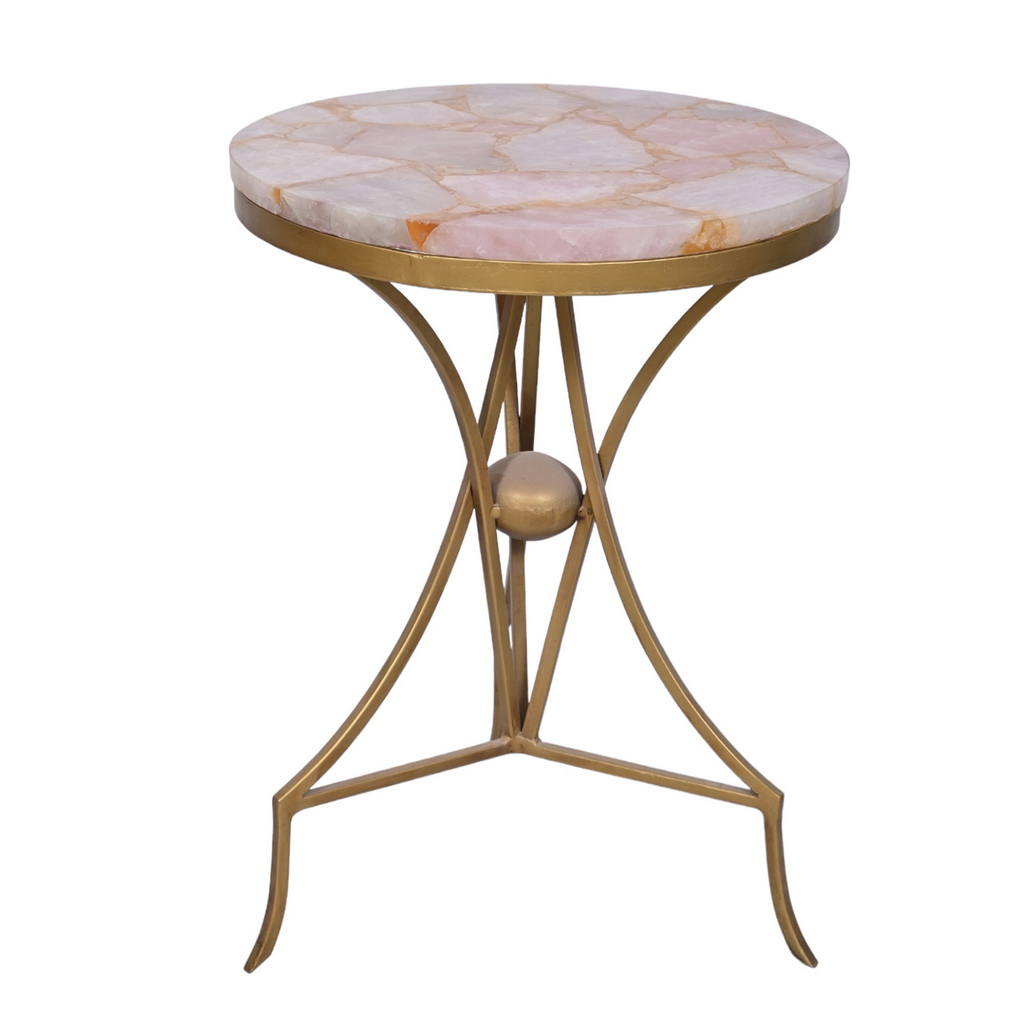 Rose quartz side table