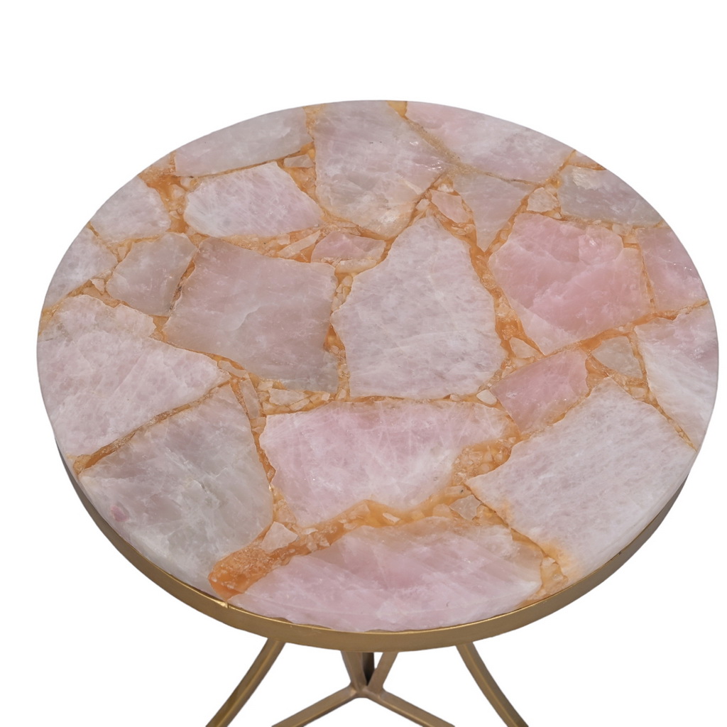 Rose quartz side table