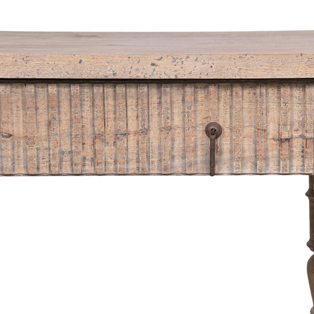 Natural Boho Carved Console Table