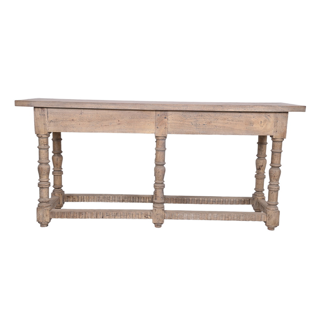 Natural Boho Carved Console Table