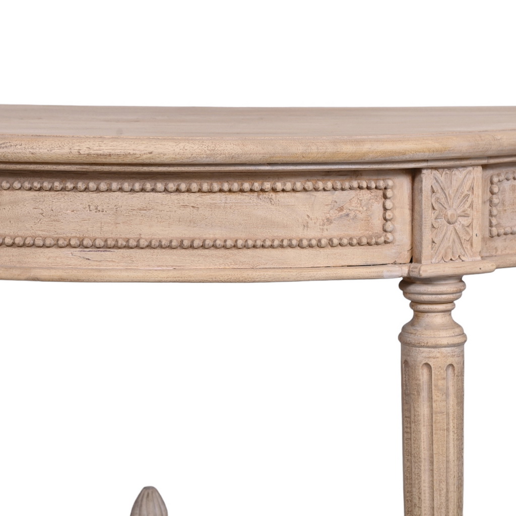 Ornate half round console