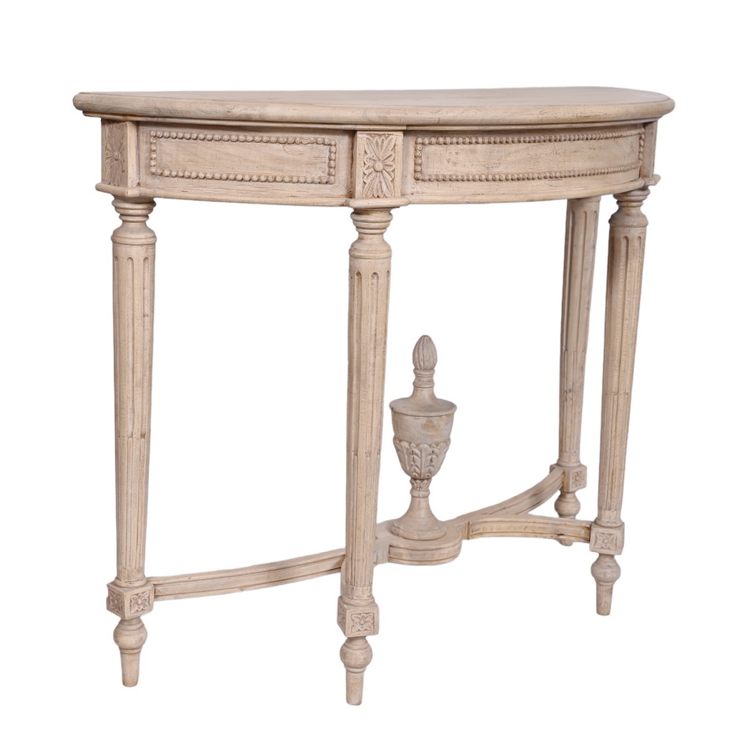 Ornate half round console