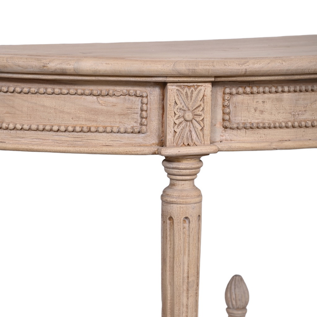 Ornate half round console