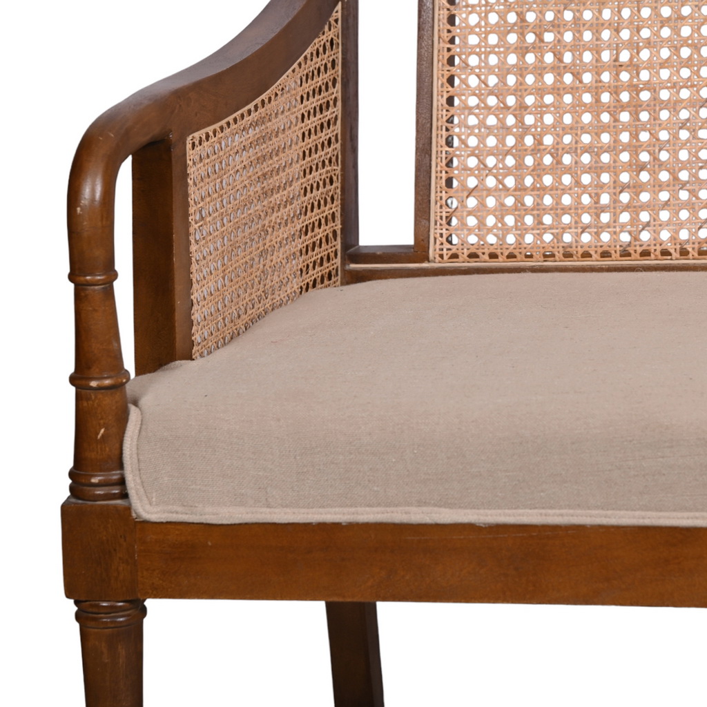 Rattan walnut sofa