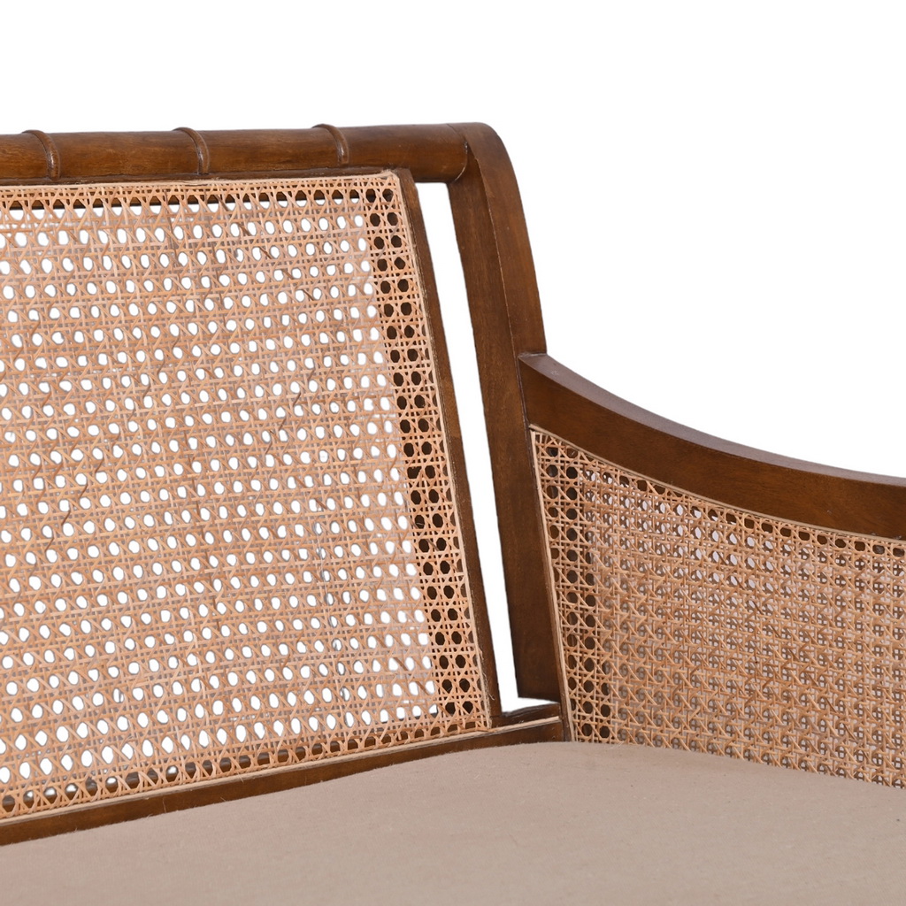 Rattan walnut sofa