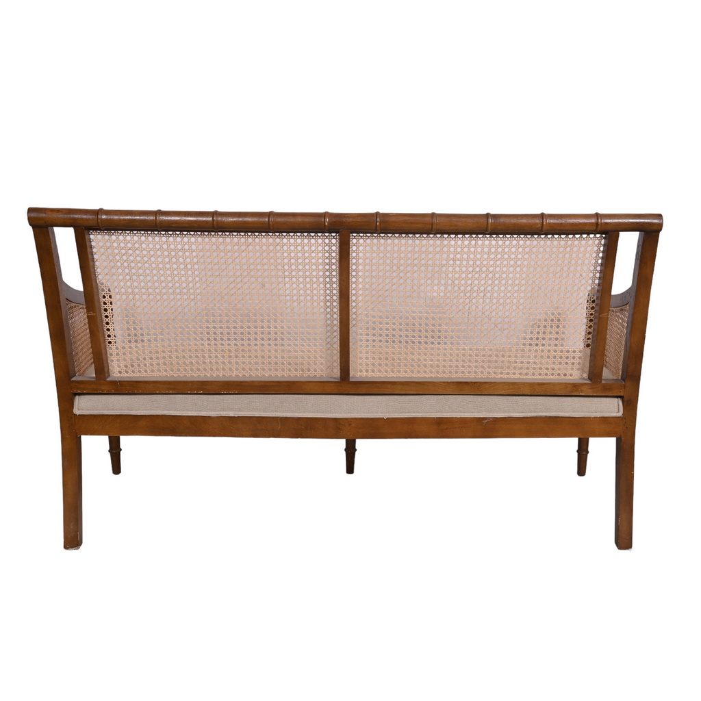 Rattan walnut sofa