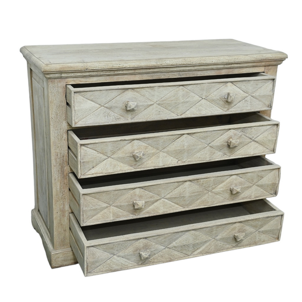 White Cottage Diamond four-Drawer Chest