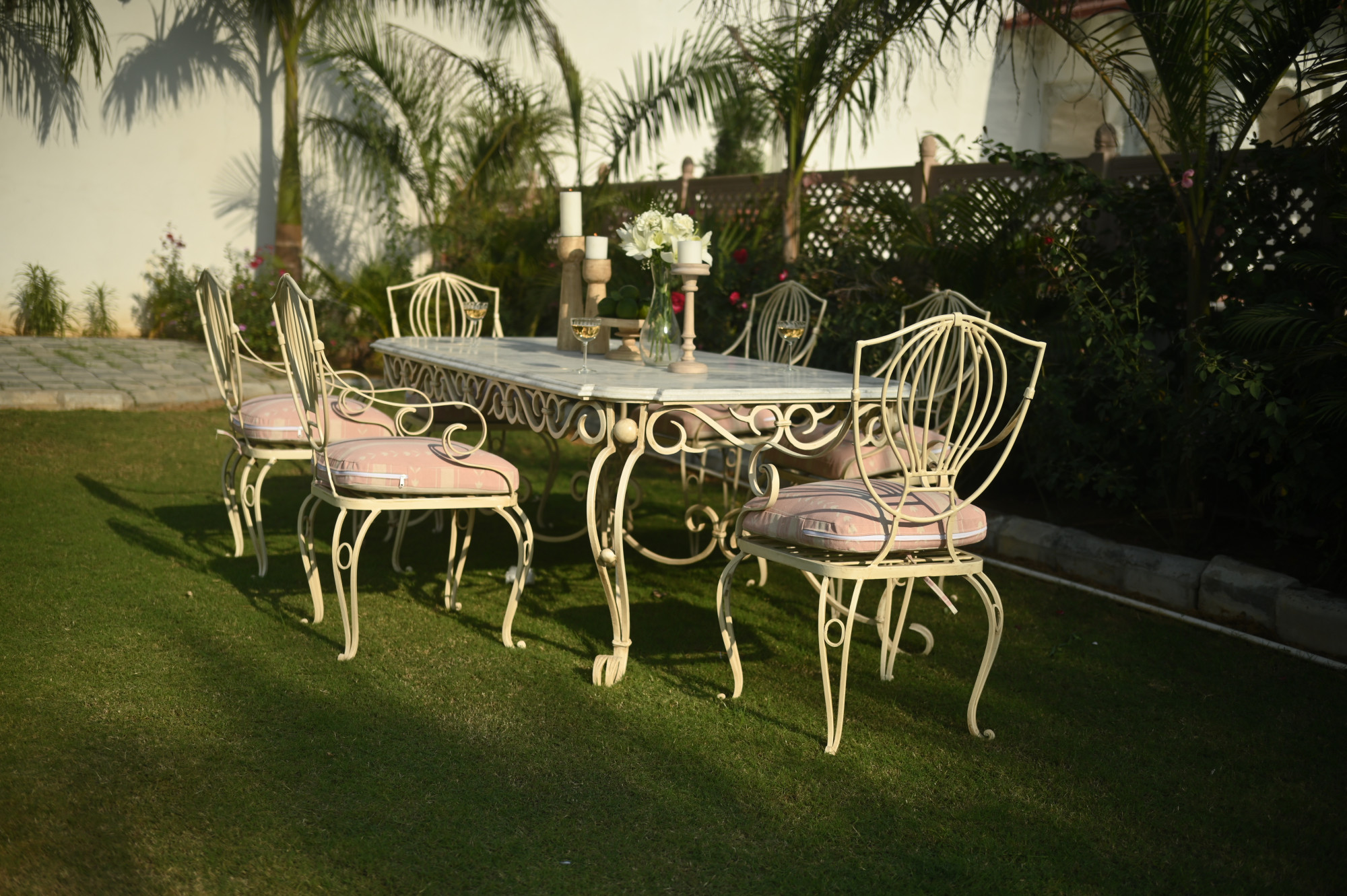 La Roseraie Wrought Iron Accent Armchair