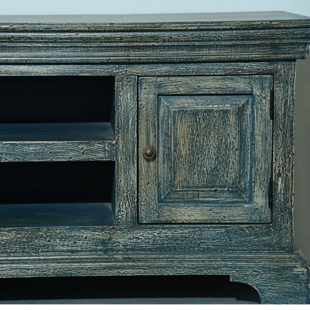 Teal country tv console