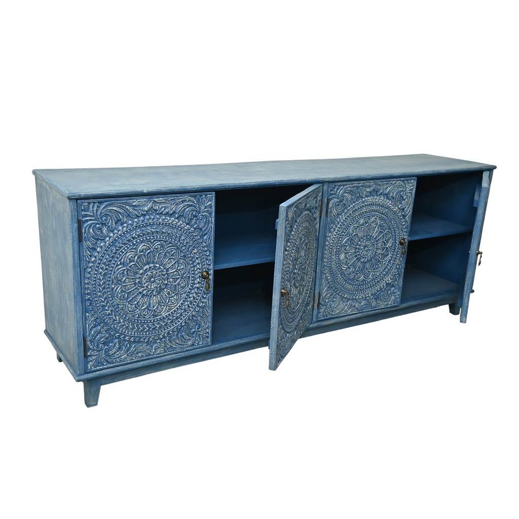 Dreamy long sideboard- distress blue