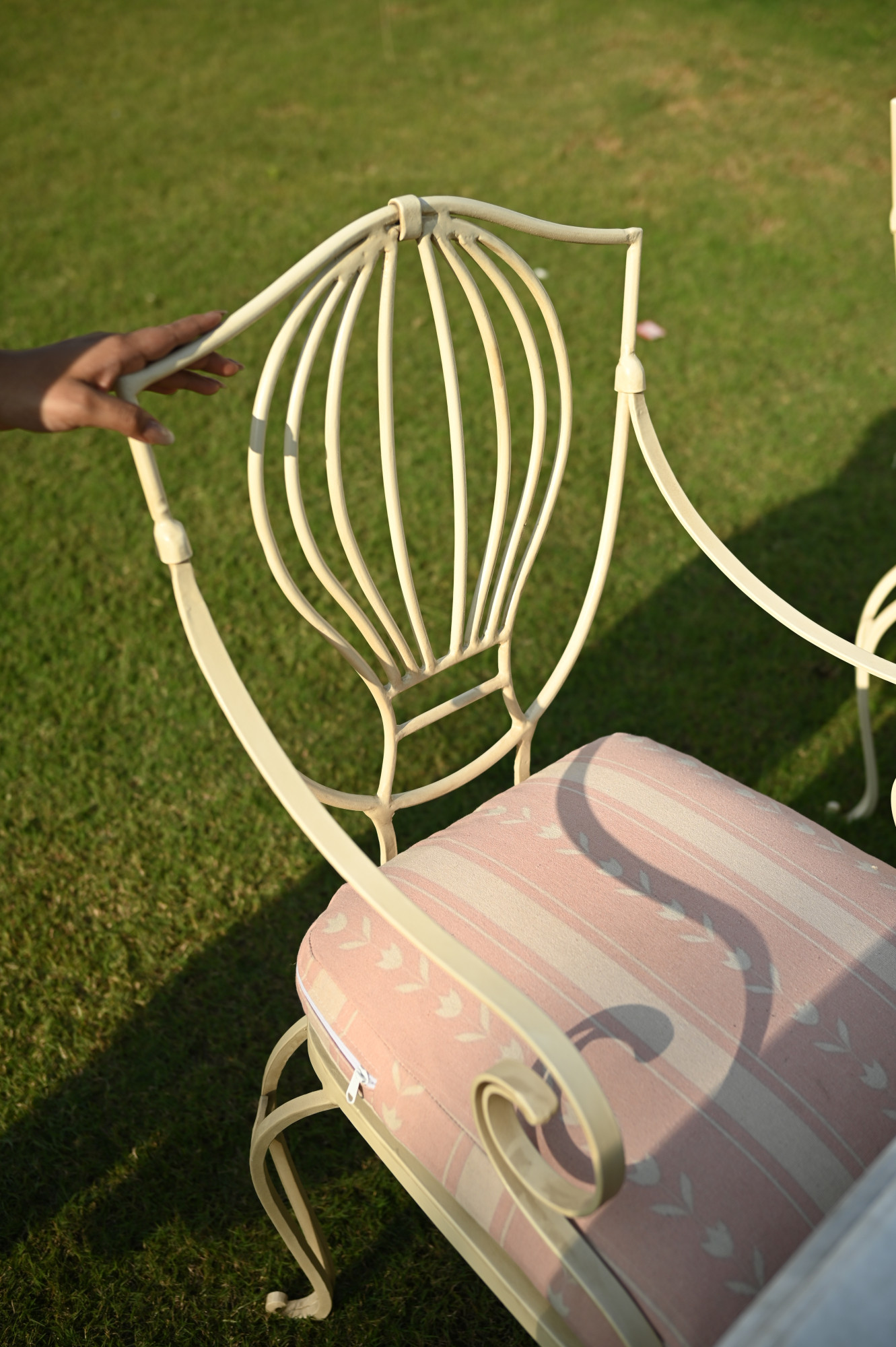 La Roseraie Wrought Iron Accent Armchair