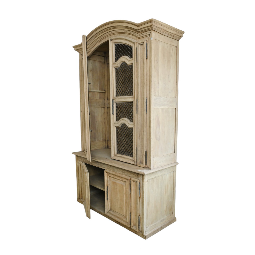 Farmhouse cabinet with iron inserts
