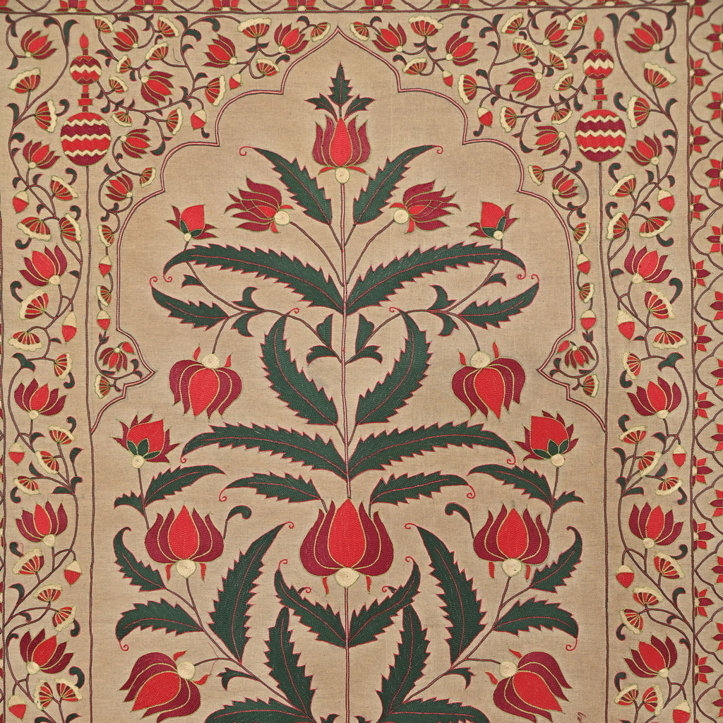 Floral embroidered textile